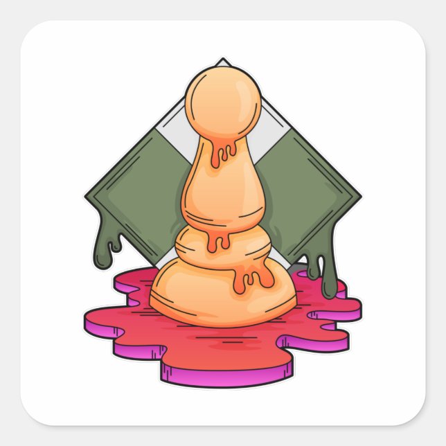 Chess piece Pawn Square Sticker (Front)