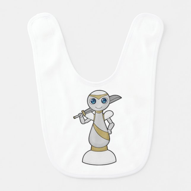 Chess piece Pawn Sword Chess Baby Bib (Front)