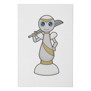 Chess piece Pawn Sword Chess Faux Canvas Print