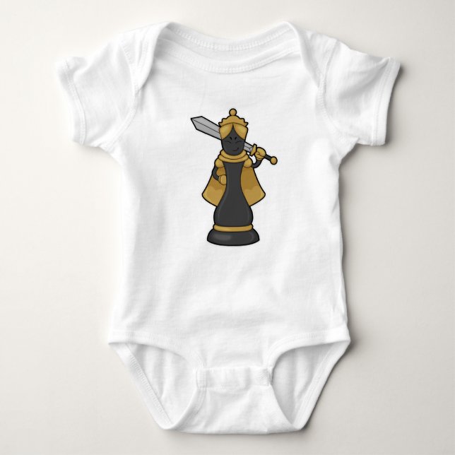 Chess piece Queen at Chess with Sword Baby Bodysuit (Front)