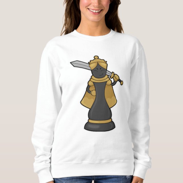 Chess piece Queen at Chess with Sword Sweatshirt (Front)