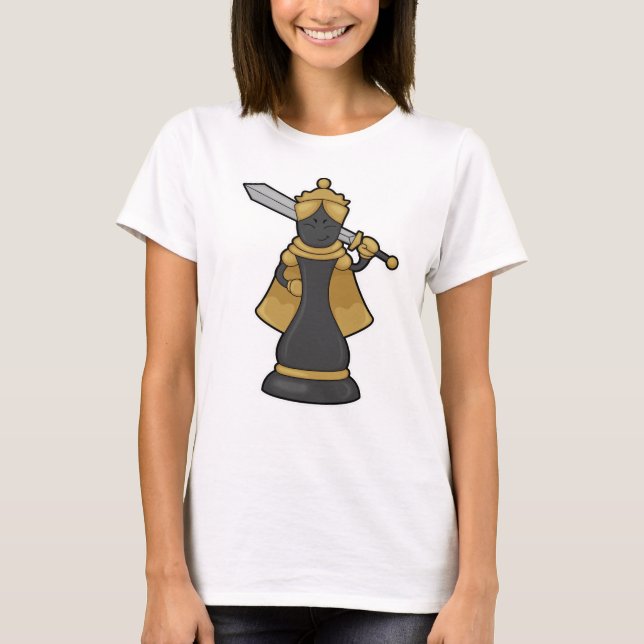 Chess piece Queen at Chess with Sword T-Shirt (Front)