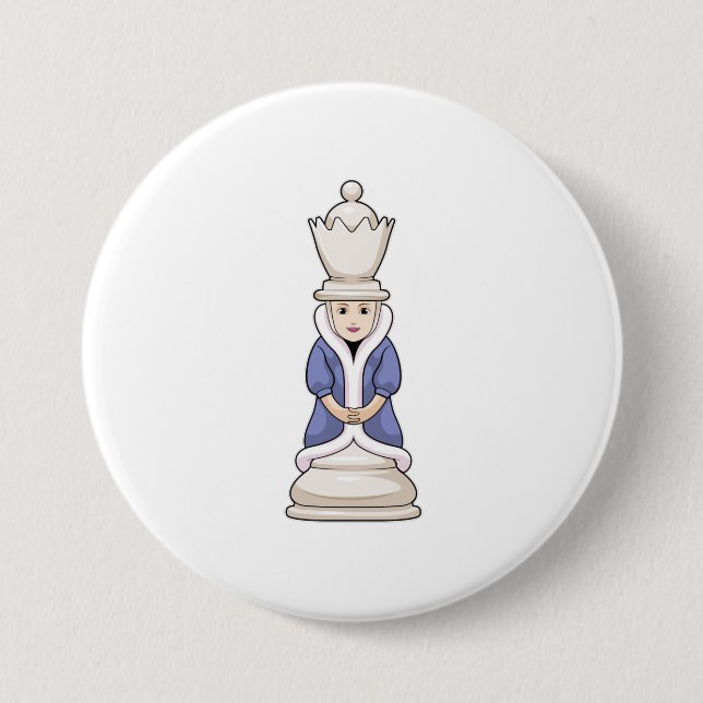 Chess piece Queen Chess Button (Front)