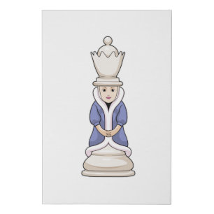Chess piece Queen Chess Faux Canvas Print