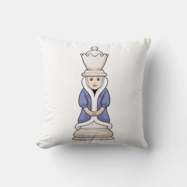 Chess piece Queen Chess Throw Pillow (Front)