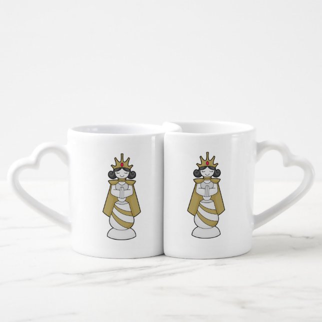 Chess piece Queen Crown Chess Coffee Mug Set (Front Nesting)