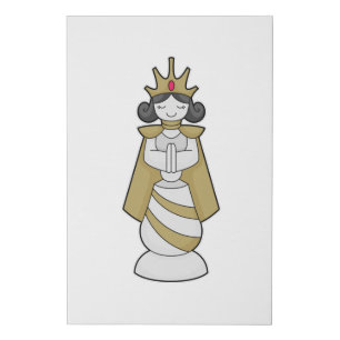 Chess piece Queen Crown Chess Faux Canvas Print
