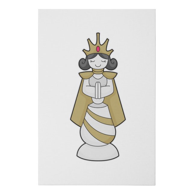 Chess piece Queen Crown Chess Faux Canvas Print (Front)