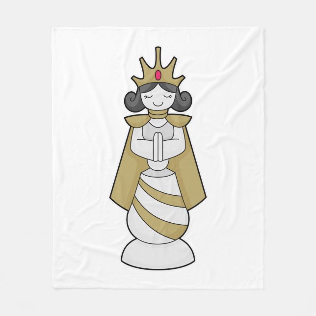 Chess piece Queen Crown Chess Fleece Blanket (Front)