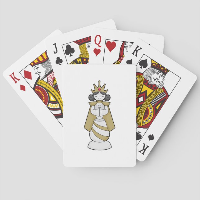 Chess piece Queen Crown Chess Poker Cards (Back)