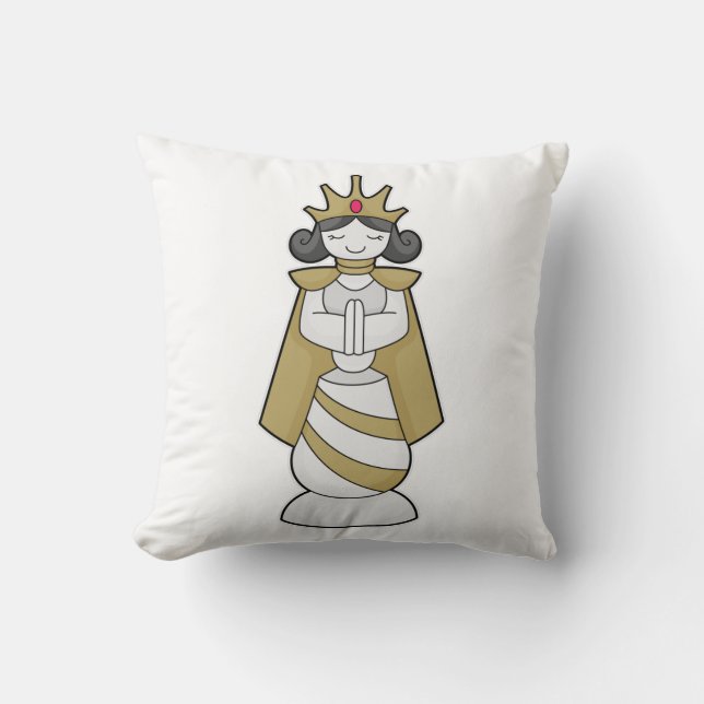 Chess piece Queen Crown Chess Throw Pillow (Front)