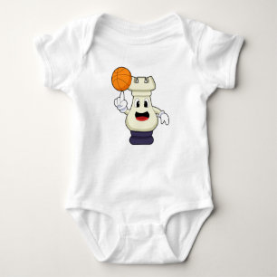 Chess piece Rook at Basketball Sports Baby Bodysuit