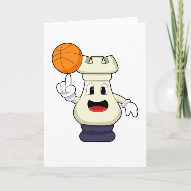 Chess piece Rook at Basketball Sports Card (Front)