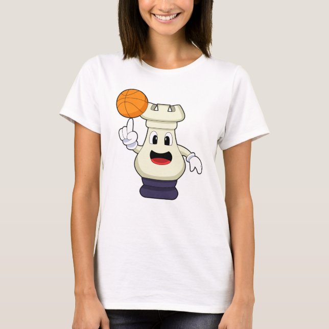 Chess piece Rook at Basketball Sports T-Shirt (Front)