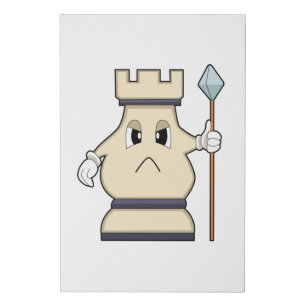 Chess piece Rook at Chess.PNG Faux Canvas Print