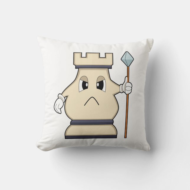 Chess piece Rook at Chess.PNG Throw Pillow (Front)