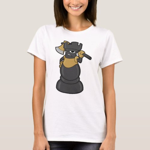 Chess piece Rook at Chess with Axe T_Shirt