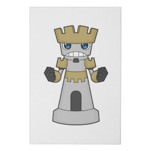 Chess piece Rook Chess Faux Canvas Print