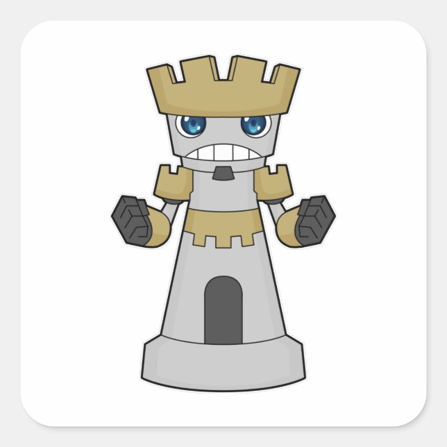 Chess piece Rook Chess Square Sticker (Front)