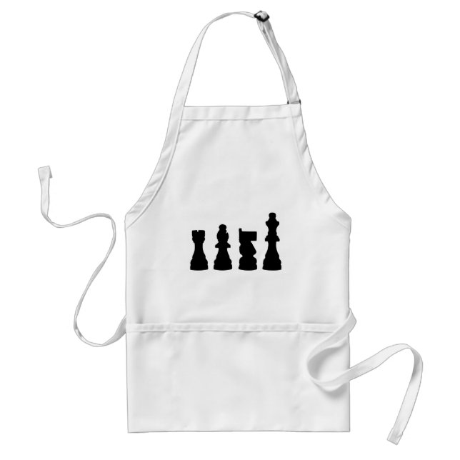 Chess piece silhouette design adult apron (Front)