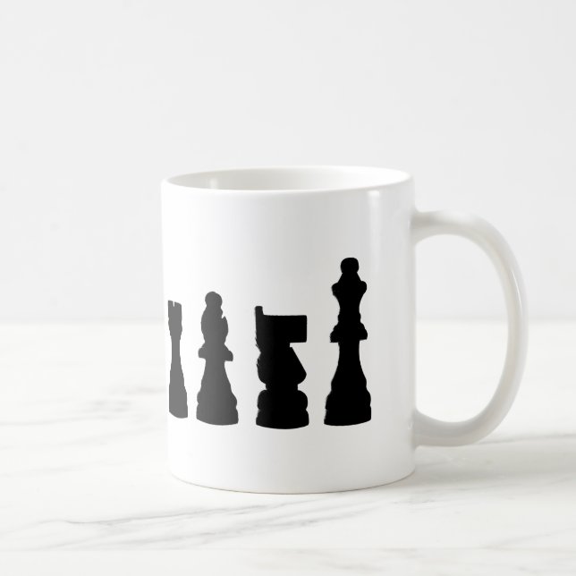 Chess piece silhouette design coffee mug (Right)