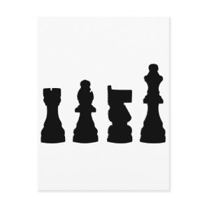 Chess piece silhouette design postcard