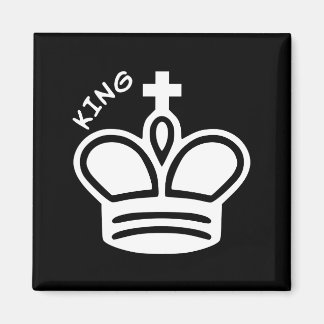 Chess Piece Symbol White King Magnet