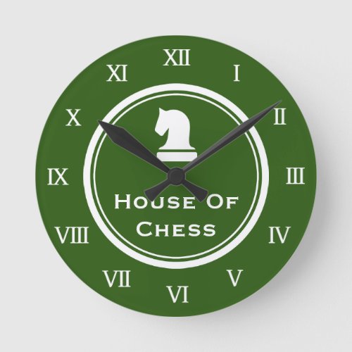 Chess piece wall clock with custom quote or saying