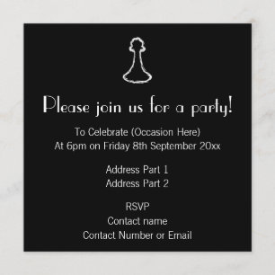 Chess Piece. White. Invitation