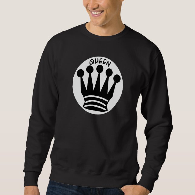 Chess Pieces Black Queen Chess Queen Black Chess P Sweatshirt (Front)