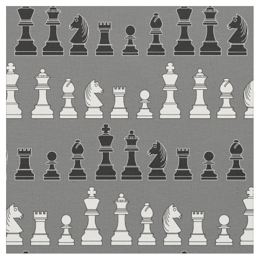 Chess Pieces Board Games Fabric