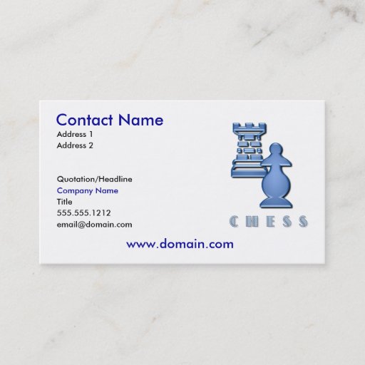 Customizable Chess Pieces Business Card