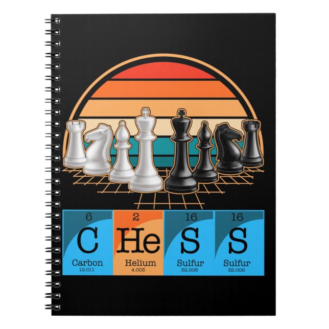 Chess Pieces Chemistry Elements Clever Board game Notebook (Front)