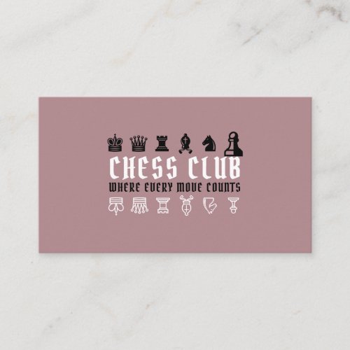 Chess Pieces Chess Club Business Card