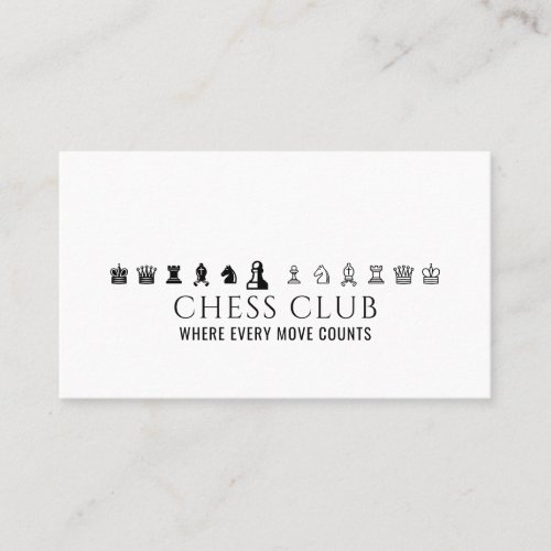 Chess Pieces Chess Club Business Card