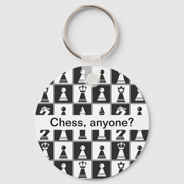 Chess Pieces Design Keychain (Front)