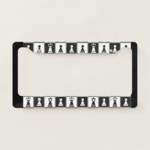 Chess Pieces Design License Plate Frame