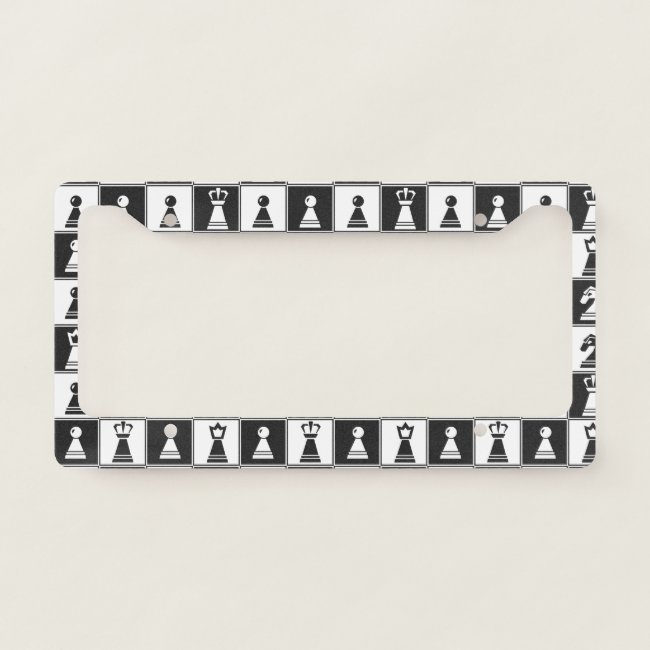 Chess Pieces Design License Plate Frame