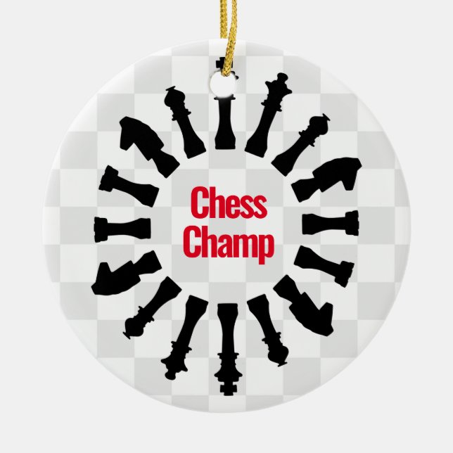 Chess Pieces Design Ornament (Front)