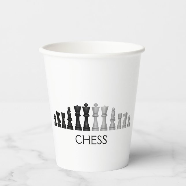 Chess Pieces Design Paper Cup (Front)