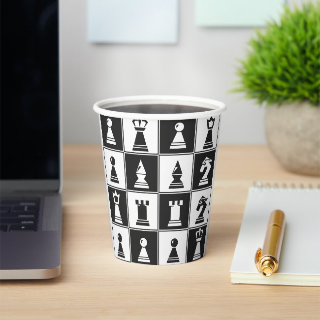 Chess Pieces Design Paper Cup