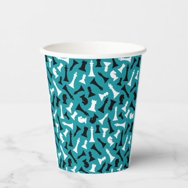 Chess Pieces Design Paper Cups (Front)