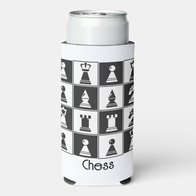 Chess Pieces Design Seltzer Can Cooler (Seltzer Back)