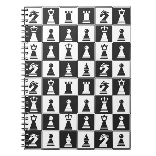 Chess Pieces Design Spiral Notebook