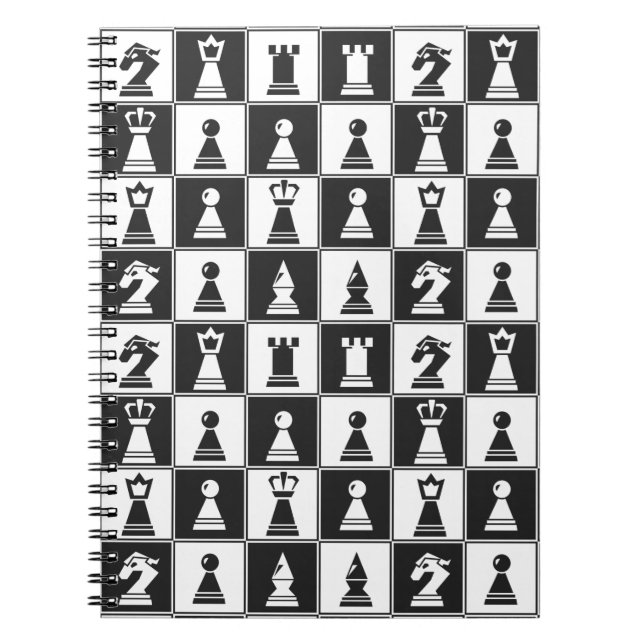 Chess Pieces Design Spiral Notebook (Front)