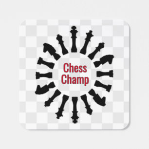 Chess Pieces Design Square Sticker