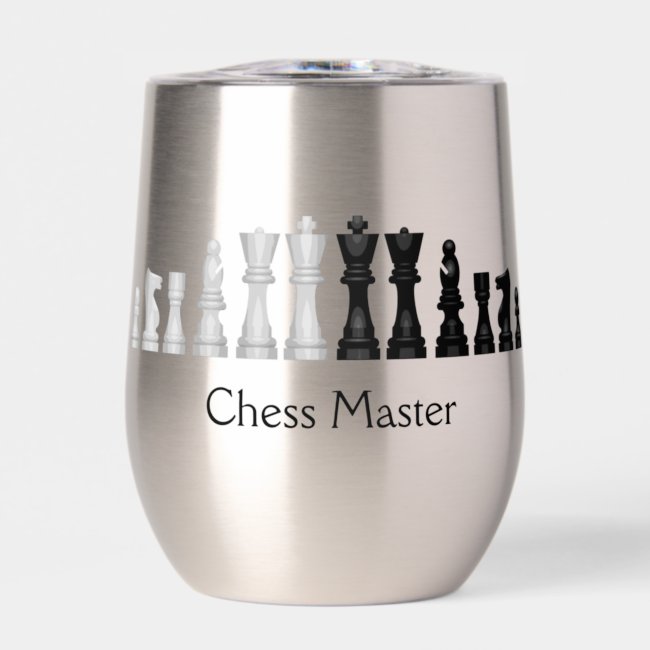 Chess Pieces Design Thermal Wine Tumbler