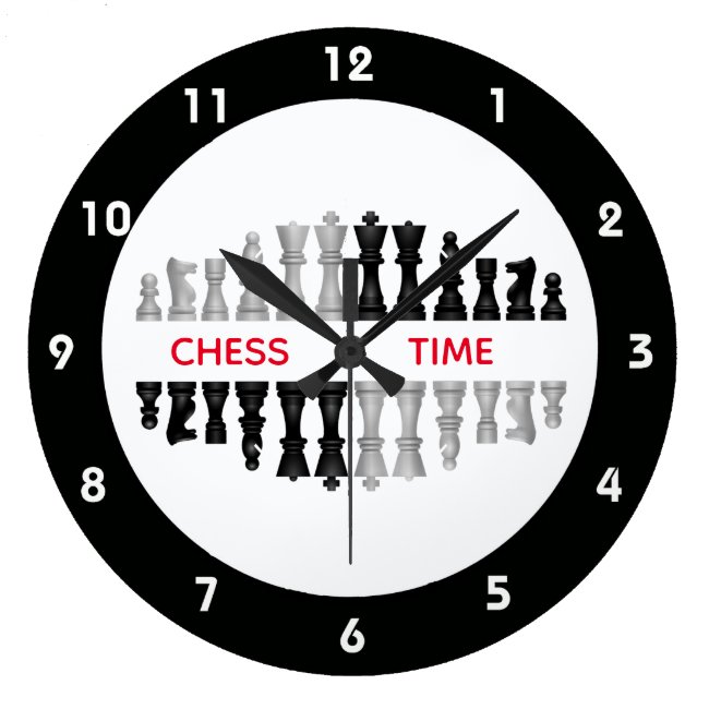 Chess Pieces Design Wall Clock