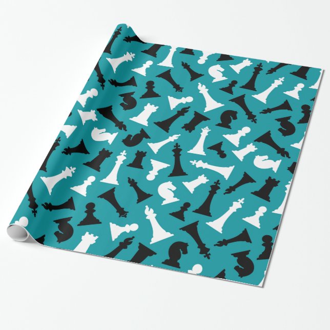 Chess Pieces Design Wrapping Paper (Unrolled)