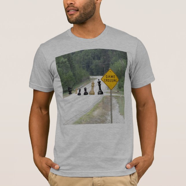 Chess Pieces Game Crossing Pun T-Shirt (Front)